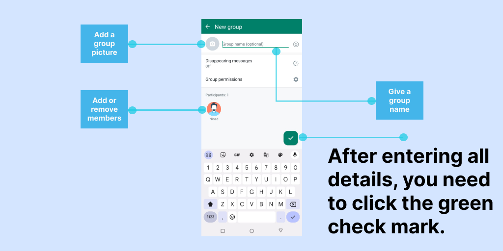 Step 4: How to create whatsapp group